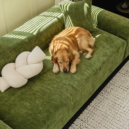 Herringbone Full-Coverage Armchair Protector – Soft, Scratch-Resistant Sofa Cover with Elastic Fit