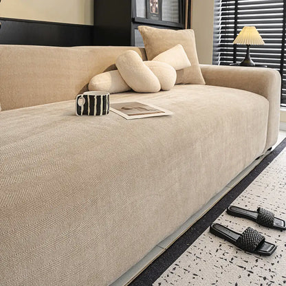 Herringbone Full-Coverage Armchair Protector – Soft, Scratch-Resistant Sofa Cover with Elastic Fit