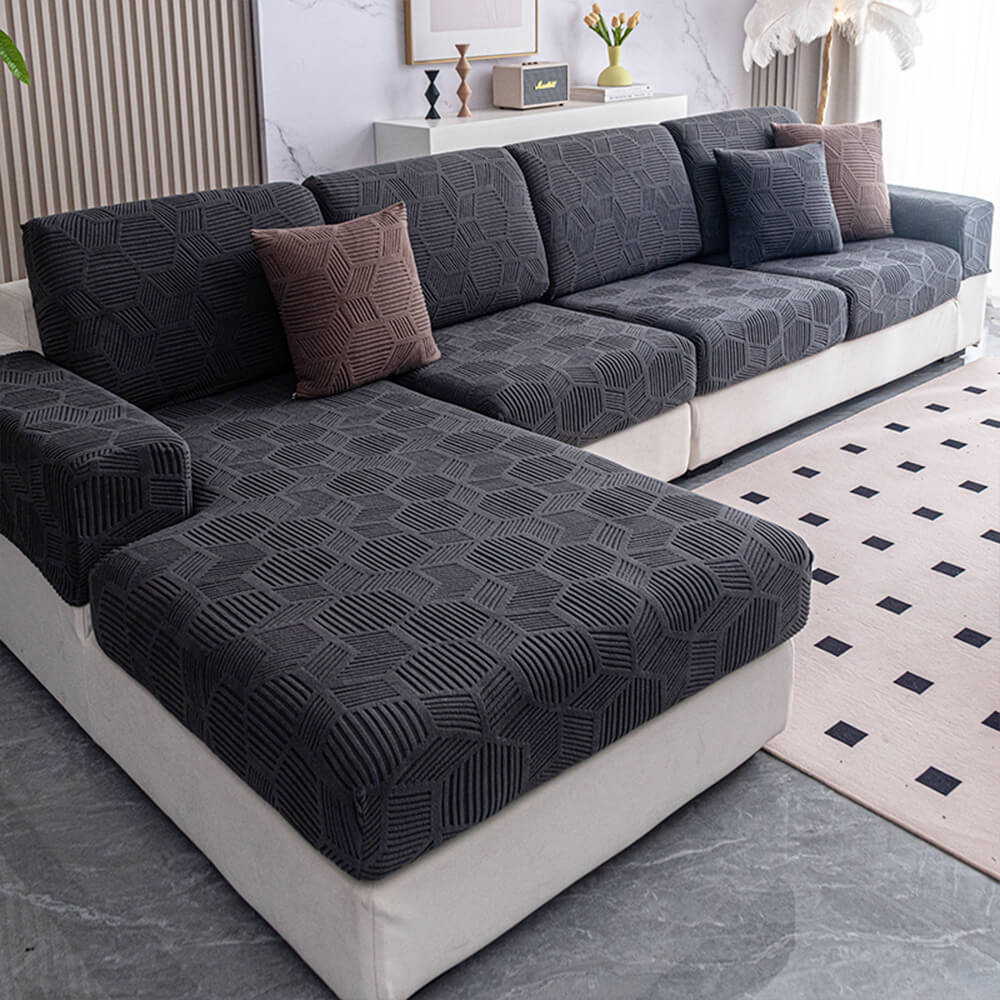 Honeycomb Pattern Water-Resistant Stretch Couch Cover - Full-Cover Magic Protector