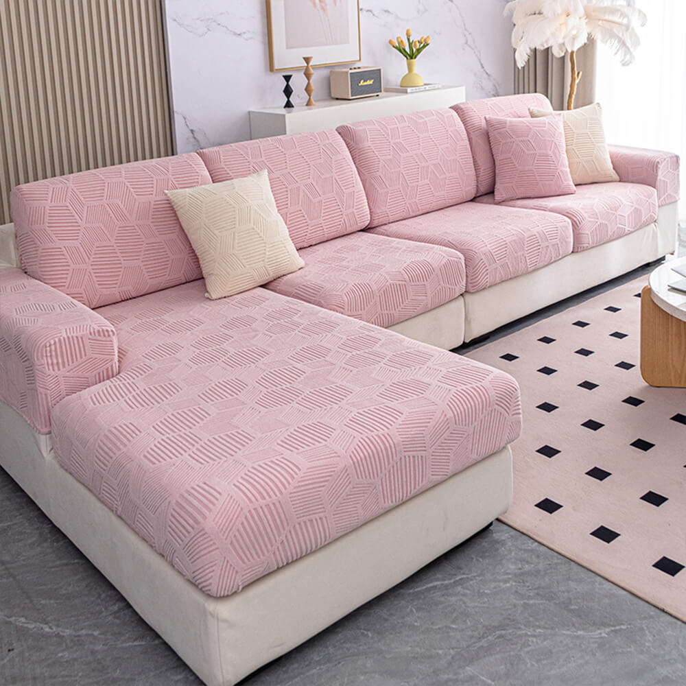 Honeycomb Pattern Water-Resistant Stretch Couch Cover - Full-Cover Magic Protector