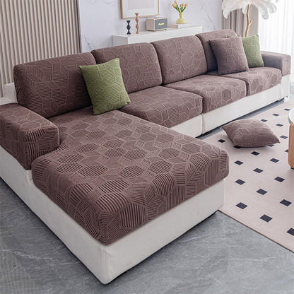 Honeycomb Pattern Water-Resistant Stretch Couch Cover - Full-Cover Magic Protector