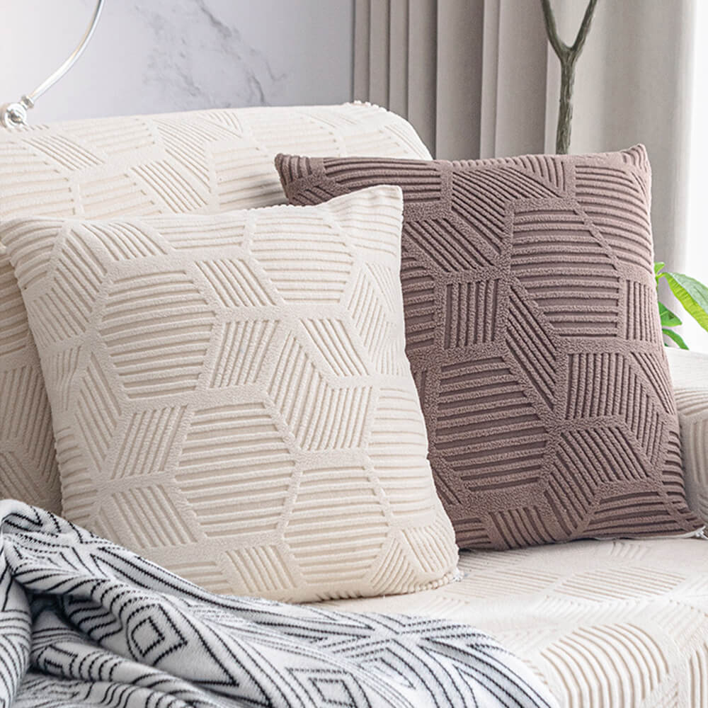 Honeycomb Pattern Water-Resistant Stretch Couch Cover - Full-Cover Magic Protector
