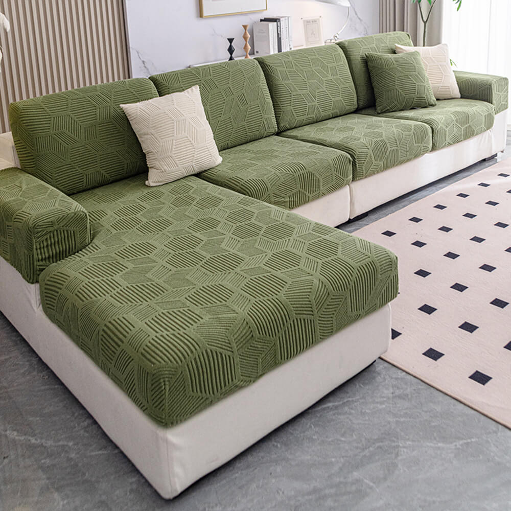 Honeycomb Pattern Water-Resistant Stretch Couch Cover - Full-Cover Magic Protector