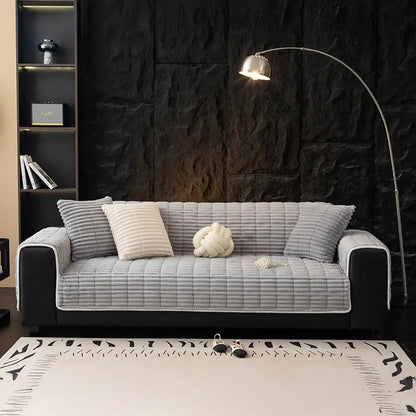 One-Piece Cozy Flannel Sofa Cover - Non-Slip Protection for Your Sofa