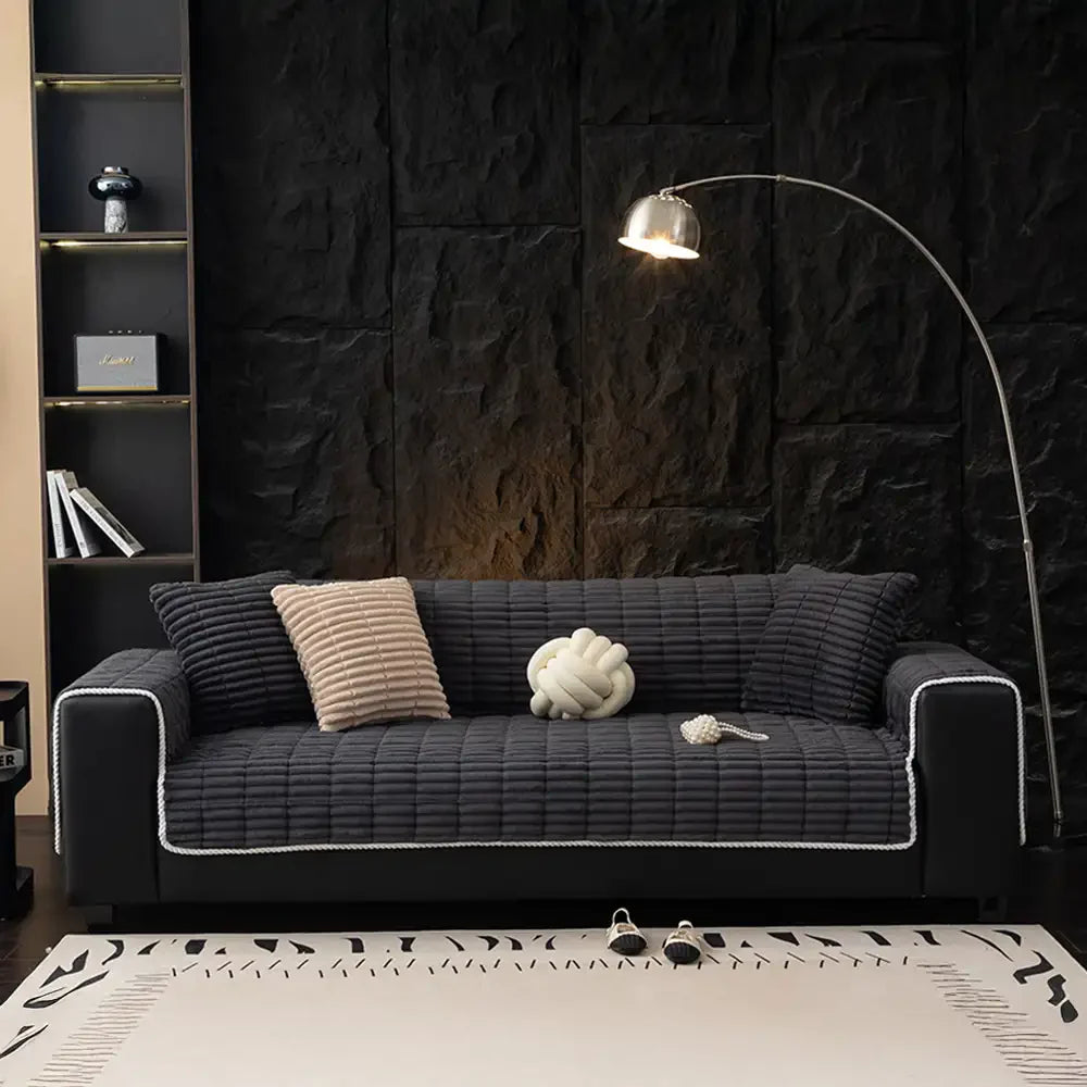 One-Piece Cozy Flannel Sofa Protector — Non-Slip Recliner Chair Cover