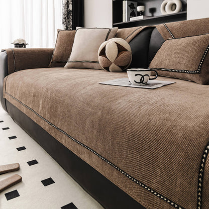 Elegant Modern Jacquard Chenille Couch Cover — Heavyweight & Non-Slip