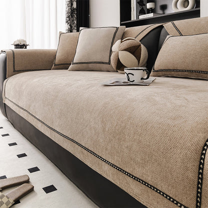 Elegant Modern Jacquard Chenille Couch Cover — Heavyweight & Non-Slip