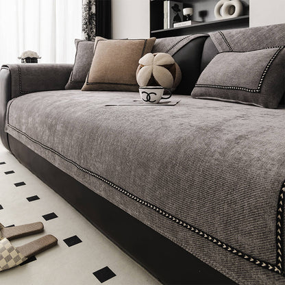 Elegant Modern Jacquard Chenille Couch Cover — Heavyweight & Non-Slip