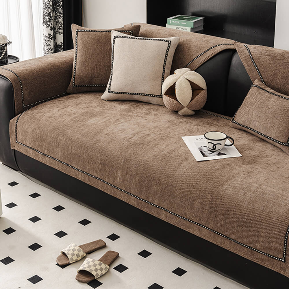 Elegant Modern Jacquard Chenille Couch Cover — Heavyweight & Non-Slip