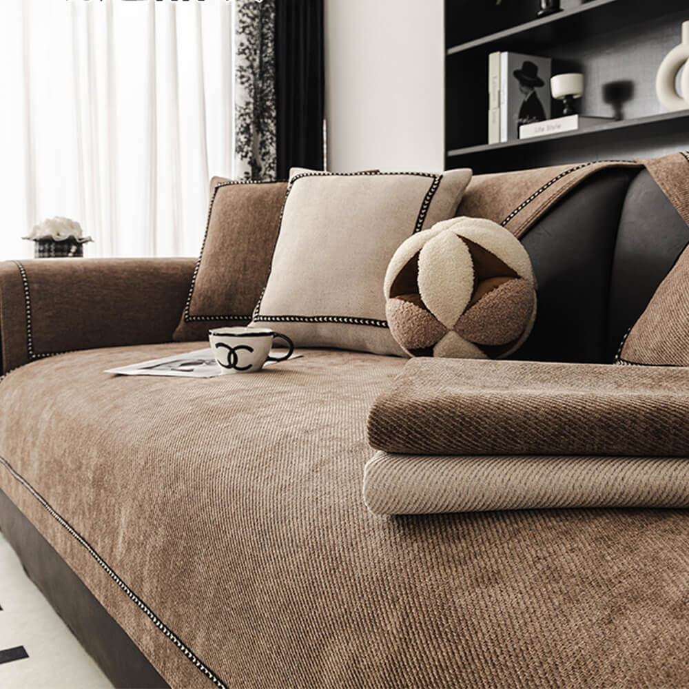 Elegant Modern Jacquard Chenille Couch Cover — Heavyweight & Non-Slip