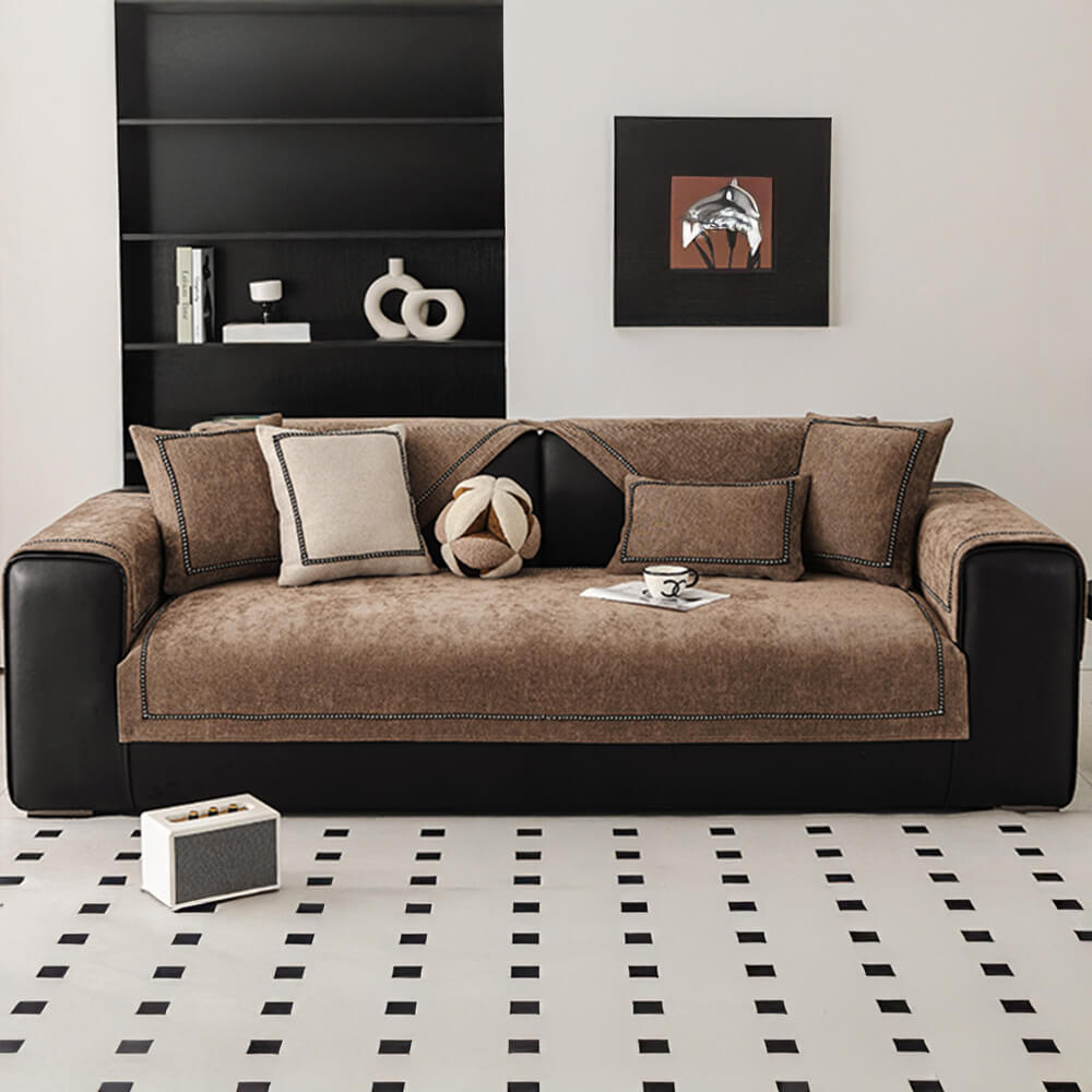Elegant Modern Jacquard Chenille Couch Cover — Heavyweight & Non-Slip