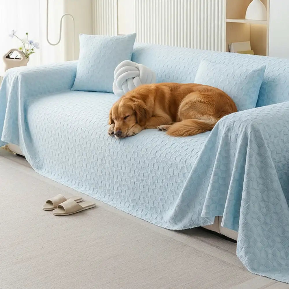 Cooling Textured Ice Silk Sofa Blanket – Skin-Friendly, Breathable, Washable Couch Cover