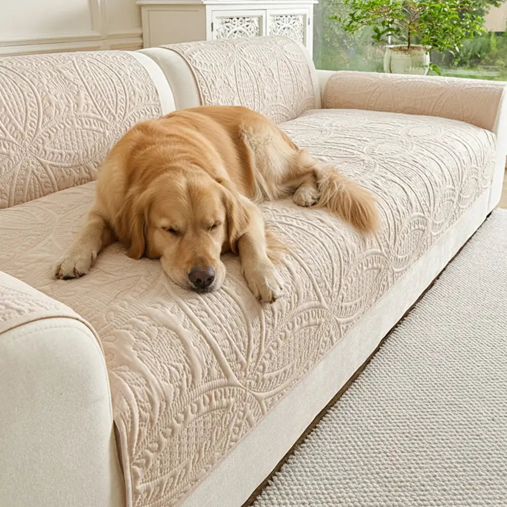 All-Season Water-Repellent Brushed Fabric Couch Cover — Breathable, Non-Slip Protection