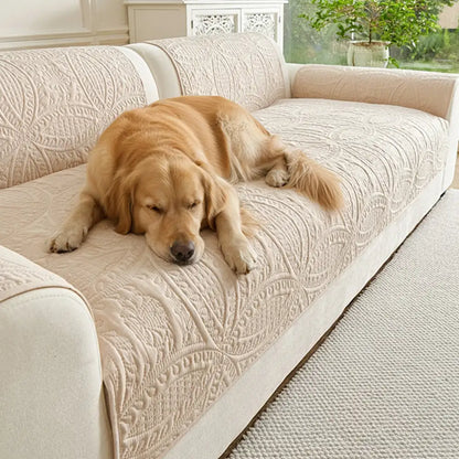 All-Season Water-Repellent Brushed Fabric Couch Cover — Breathable, Non-Slip Protection