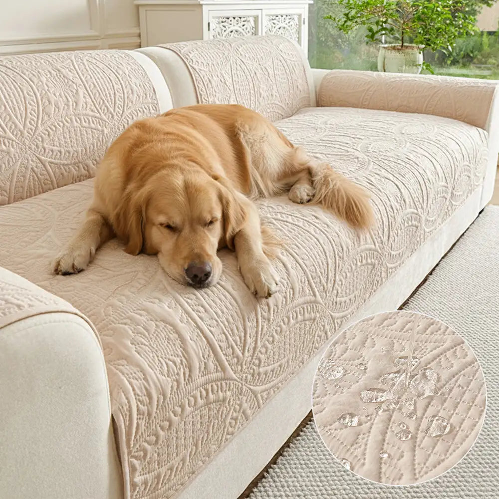 All-Season Water-Repellent Brushed Fabric Couch Cover — Breathable, Non-Slip Protection