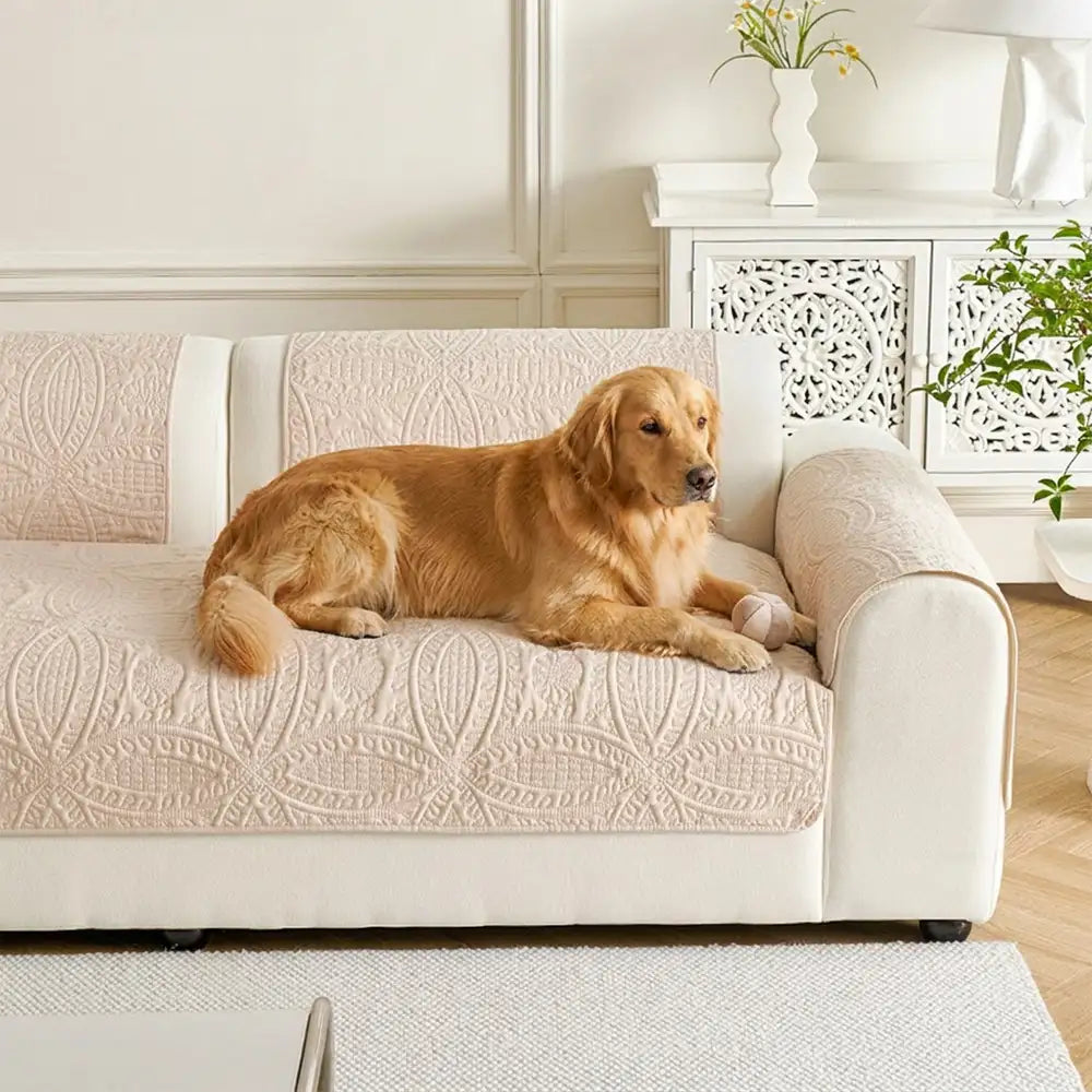 All-Season Water-Repellent Brushed Fabric Couch Cover — Breathable, Non-Slip Protection