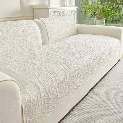 All-Season Water-Repellent Brushed Fabric Couch Cover — Breathable, Non-Slip Protection