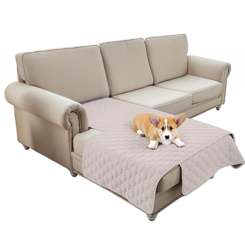Diamond-Quilted Waterproof Pet Couch Cover with Non-Slip Backing — Stylish Protection for Your Furniture