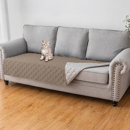 Diamond-Quilted Waterproof Pet Couch Cover with Non-Slip Backing — Stylish Protection for Your Furniture