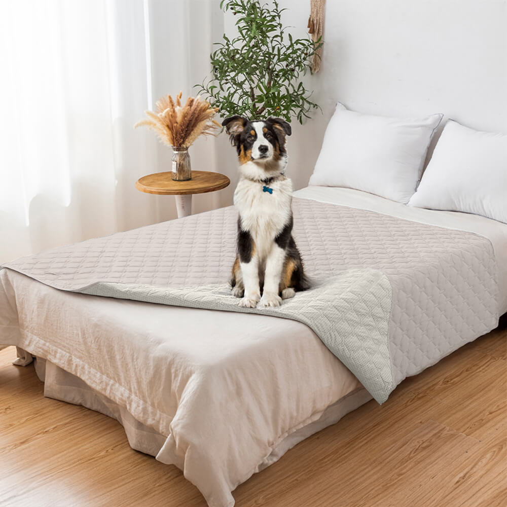 Diamond-Quilted Waterproof Pet Couch Cover with Non-Slip Backing — Stylish Protection for Your Furniture