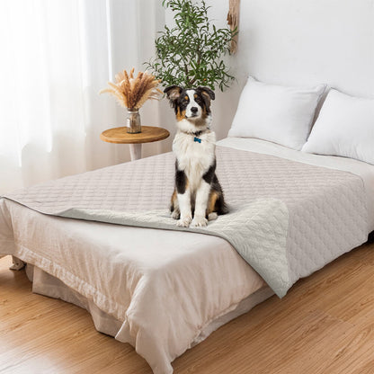 Diamond-Quilted Waterproof Pet Couch Cover with Non-Slip Backing — Stylish Protection for Your Furniture