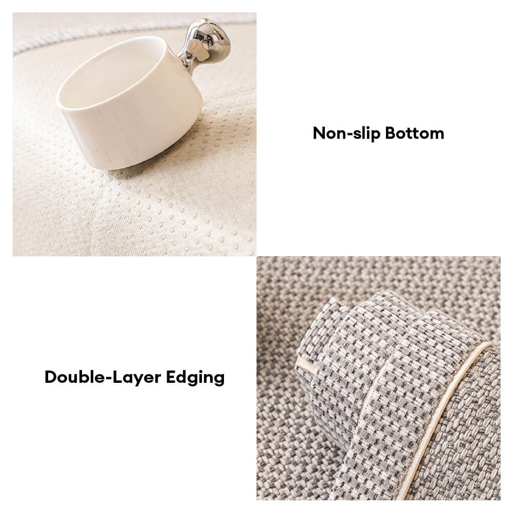 Breathable Woven Cotton-Linen Couch Cover with Non-Slip Backing