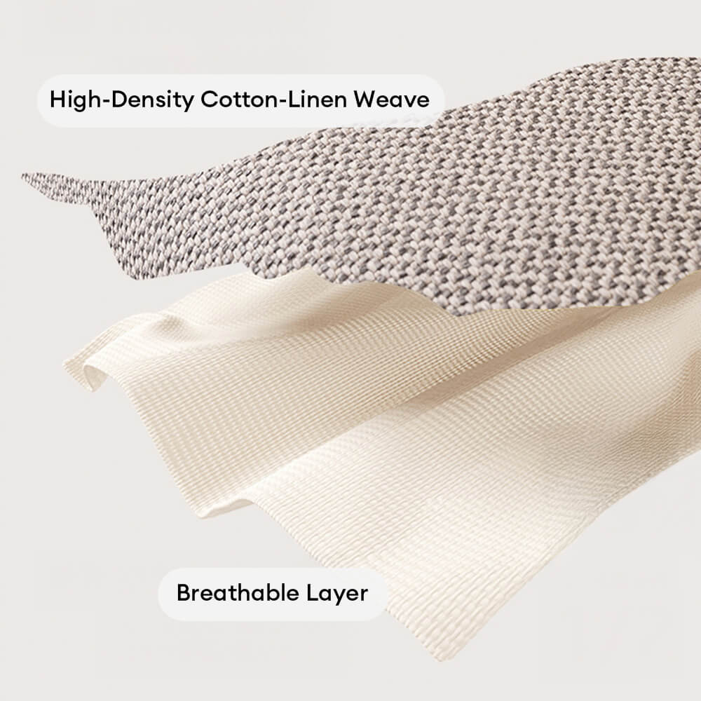 Breathable Woven Cotton-Linen Couch Cover with Non-Slip Backing
