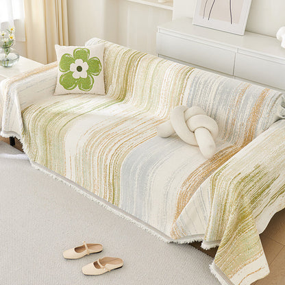 Colorful Rainbow Gradient Sofa Throw Cover - Full-Couch Drape for Couch Protection