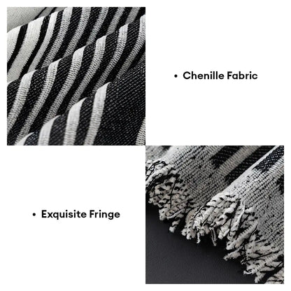 Geometric Striped Chenille Sofa Cover - Durable Protection for Your Couch