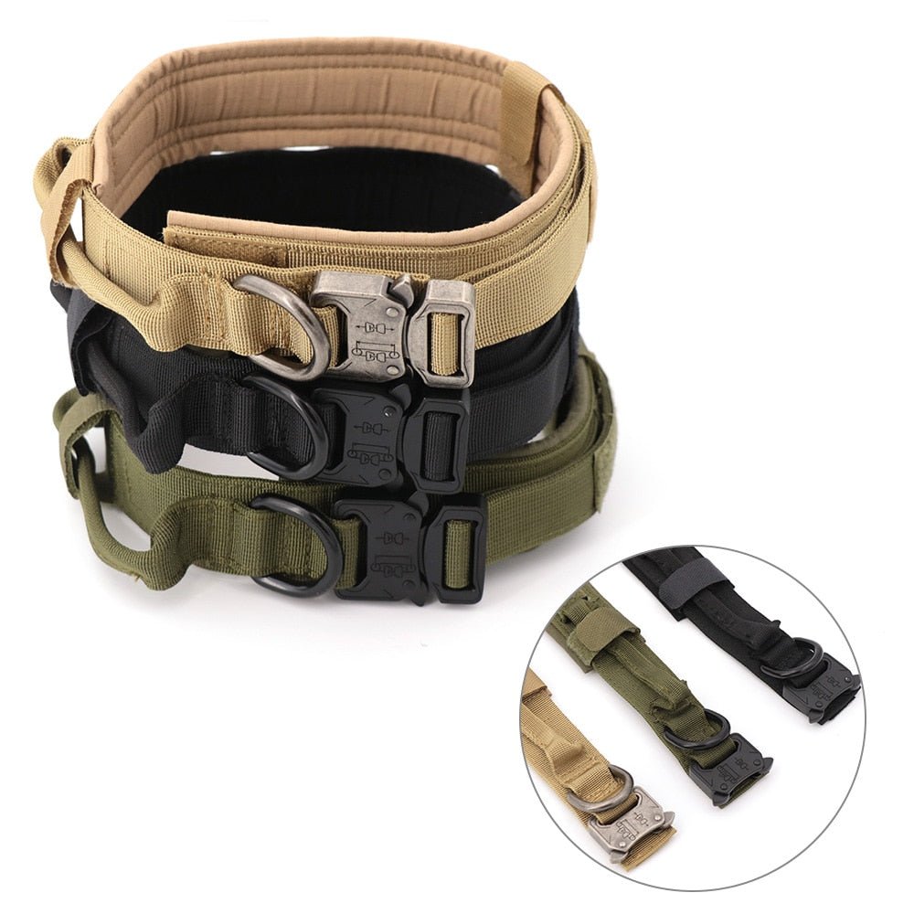 Rugged Padded Nylon Tactical Dog Collar for Better Control