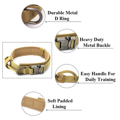 Rugged Padded Nylon Tactical Dog Collar for Better Control