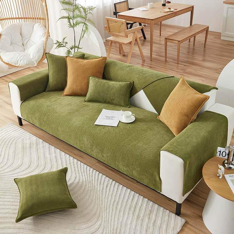Herringbone Chenille Couch Cover - Premium Furniture Protector