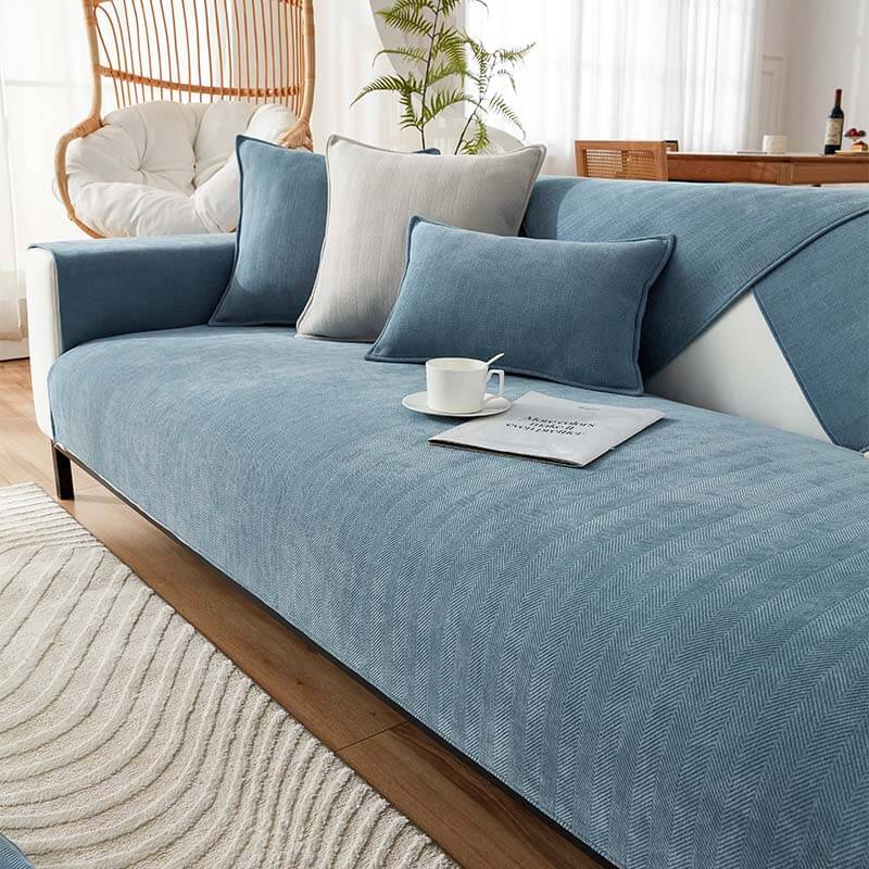 Herringbone Chenille Couch Cover - Premium Furniture Protector