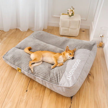 Large Thick Scratch-Resistant Dog Bed with Spine-Support Cushion