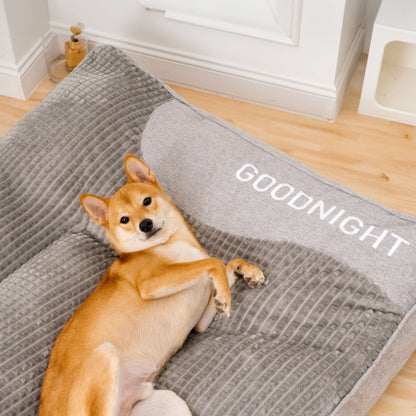 Large Thick Scratch-Resistant Dog Bed with Spine-Support Cushion