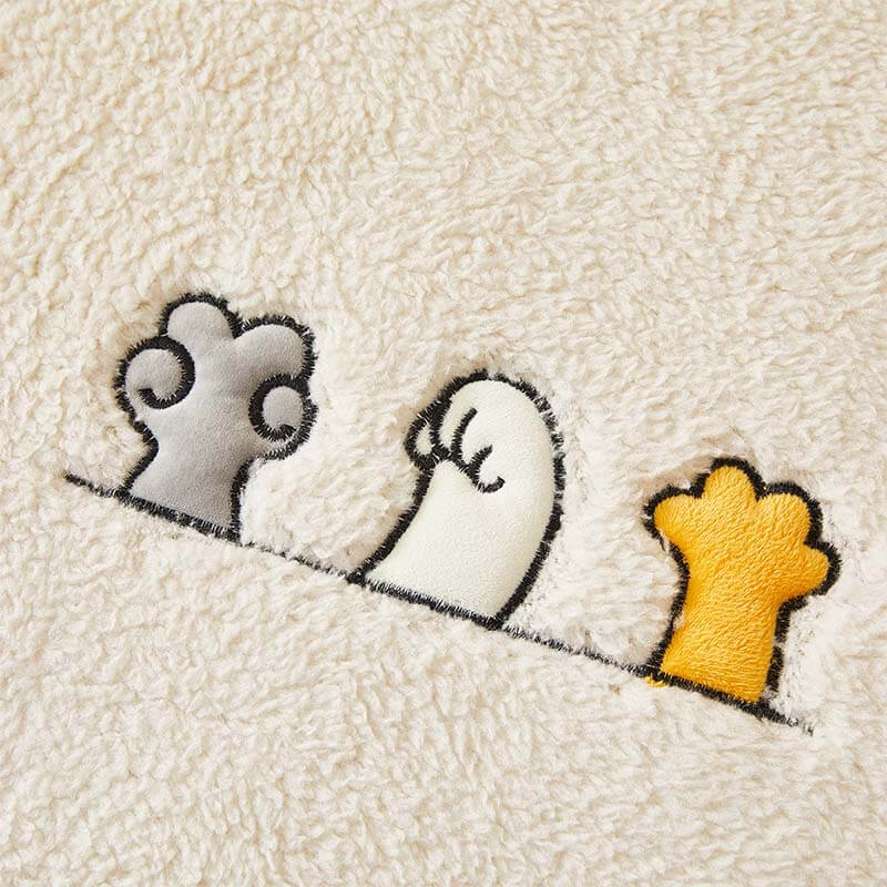 Cozy Cat's Paw Sherpa Fleece Anti-Slip Couch Cover