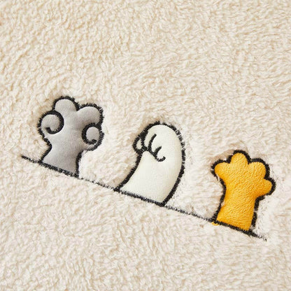 Cozy Cat's Paw Sherpa Fleece Anti-Slip Couch Cover