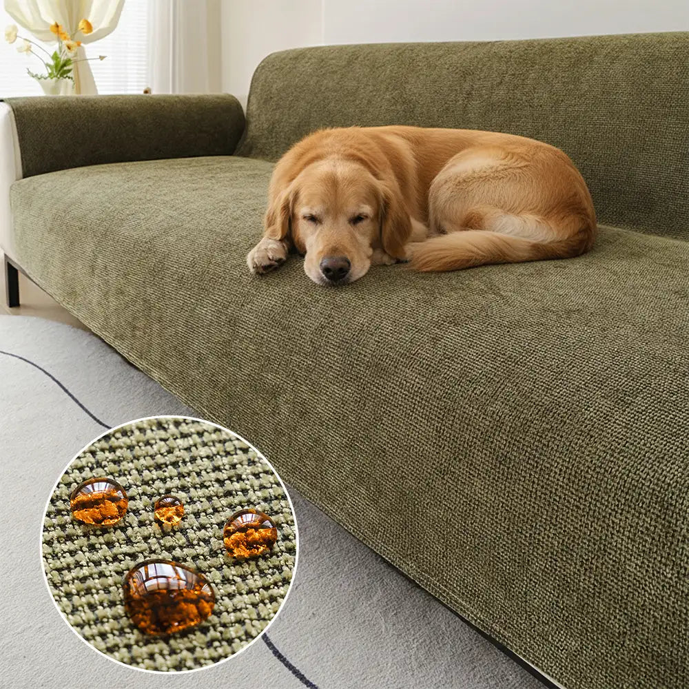 One-Piece Chenille Couch Cover - Scratch-Resistant, Durable, Water-Repellent & Non-Slip