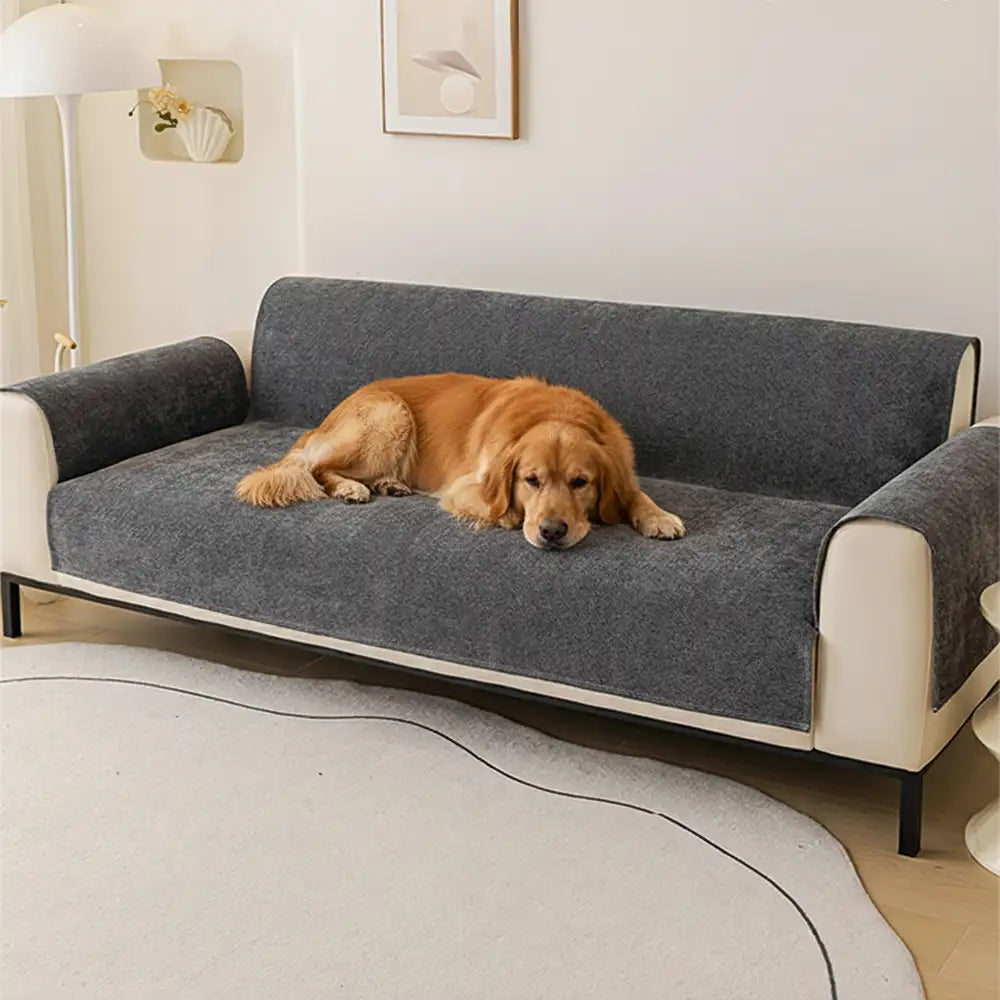 One-Piece Chenille Recliner Chair Cover - Scratch-Resistant, Durable, Water-Repellent & Non-Slip