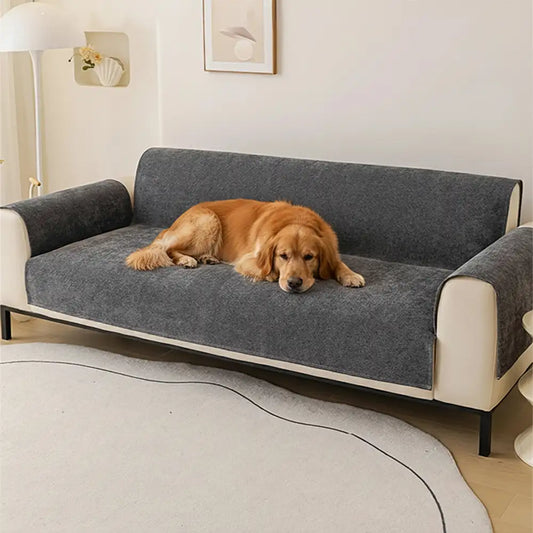 Chenille recliner couch cover with one-piece design