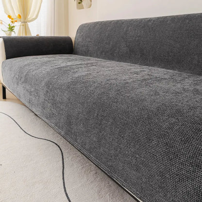 One-Piece Chenille Couch Cover - Scratch-Resistant, Durable, Water-Repellent & Non-Slip