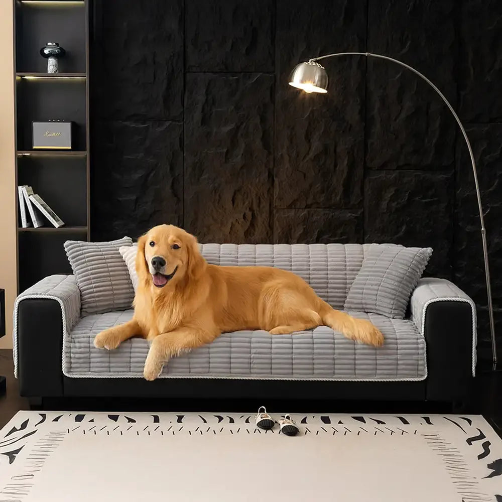 One-Piece Cozy Flannel Sofa Protector — Non-Slip Recliner Chair Cover