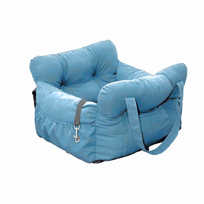 Dog Car Seat | Luxury Travel Bed with Safety Harness Clip & Washable Cover