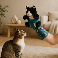 Interactive Cat Play Glove: Scratch-Resistant Toy with Realistic Design and Movable Paws for Engaging Fun