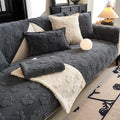 Cute Paw Print Plush Thick Sofa Cover – Non-Slip Couch Protector & Decor
