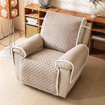 All-in-One Plush Couch Cover with Scratch-Resistant Fabric and Elastic Straps for a Secure Fit