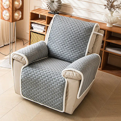All-in-One Plush Couch Cover with Scratch-Resistant Fabric and Elastic Straps for a Secure Fit