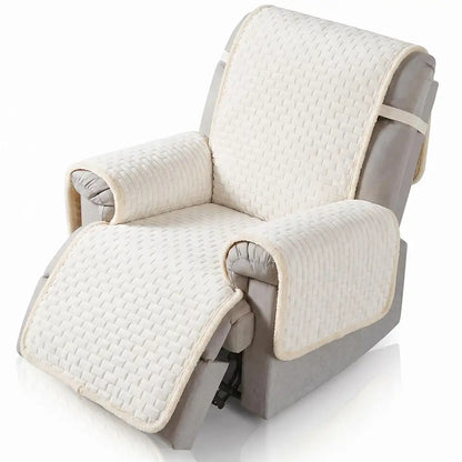 All-in-One Plush Couch Cover with Scratch-Resistant Fabric and Elastic Straps for a Secure Fit