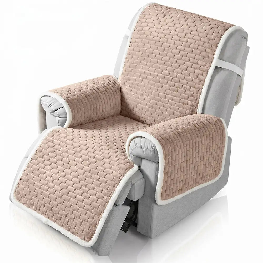 All-in-One Plush Couch Cover with Scratch-Resistant Fabric and Elastic Straps for a Secure Fit