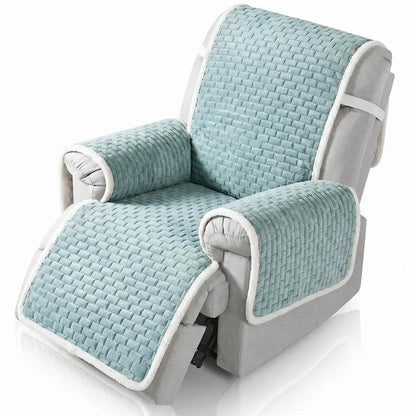 All-in-One Plush Couch Cover with Scratch-Resistant Fabric and Elastic Straps for a Secure Fit